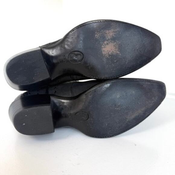 Stallion Boot Co. Black Calf and Caiman Gallegos Handmade Cowboy Boots Size 6.5 - Picture 5 of 12